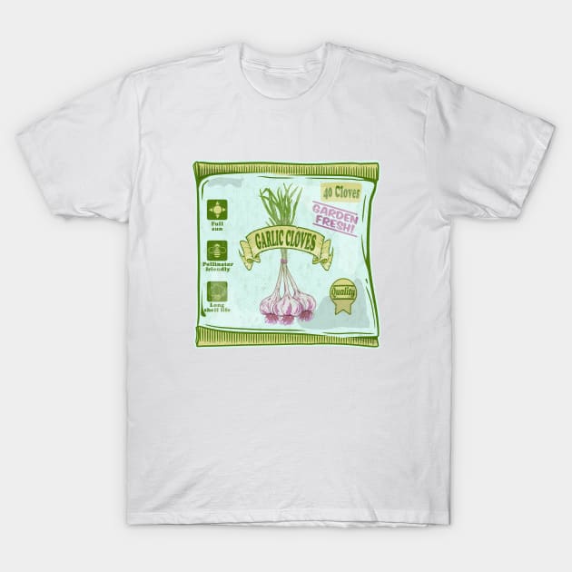 Garlic cloves growing veggies T-Shirt by mailboxdisco